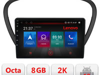 Navigatie dedicata Lenovo Peugeot 607 Octacore, 8 Gb RAM, 128 Gb Hdd, 4G, Qled 2K, DSP, Carplay AA, 360,Bluetooth KIT-607+EDT-E509-PRO-2K