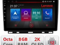 Navigatie dedicata Lenovo Renault Clio 5 Octacore, 8 Gb RAM, 128 Gb Hdd, 4G, Qled 2K, DSP, Carplay AA, 360,Bluetooth