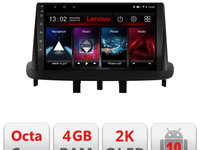 Navigatie dedicata Lenovo Renault Megane 3 L-145 , Octacore, 4Gb RAM, 64Gb Hdd, 4G, QLED 2K, DSP, Carplay, Bluetooth