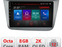 Navigatie dedicata Lenovo Seat Leon 2005-2012 M-leon05 Octacore, 8 Gb RAM, 128 Gb Hdd, 4G, Qled 2K, DSP, Carplay AA, 360,Bluetooth