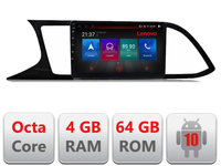Navigatie dedicata Lenovo Seat Leon MIB E-306, Octacore, 4Gb RAM, 64Gb Hdd, 4G, Qled, 360, DSP, Carplay,Bluetooth