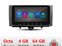 Navigatie dedicata Lenovo Smart Fortwo  2010-2015 I-Smart10 4+64, Ecran QLED 10.33", Octacore, 4Gb RAM, 64Gb Memorie, 4G, 360, DSP, Carplay,Bluetooth