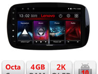 Navigatie dedicata Lenovo Smart Fortwo  2015- L-Smart15, Octacore, 4Gb RAM, 64Gb Hdd, 4G, QLED 2K, DSP, Carplay, Bluetooth