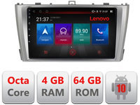 Navigatie dedicata Lenovo Toyota Avensis 2009-2015 E-TY12, Octacore, 4Gb RAM, 64Gb Hdd, 4G, Qled, 360, DSP, Carplay,Bluetooth