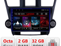 Navigatie dedicata Lenovo Toyota Highlander 2007-2013, Octacore Qualcomm, 2Gb RAM, 32Gb Hdd, 4G, Qled, DSP, Carplay, Bluetooth