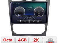 Navigatie dedicata Mercedes CLK C W203 C-clk Android Octa Core Ecran 2K QLED GPS 4G 4+32GB 360 kit-clk+EDT-E409-2K
