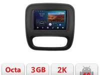 Navigatie dedicata Renault Trafic 2014-2017 B-rt09 Android Ecran 2K QLED octa core 3+32 carplay android auto kit-rt09+EDT-E309V3-2K