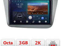Navigatie dedicata Seat Leon 2005-2012 B-leon05 Android Ecran 2K QLED octa core 3+32 carplay android auto kit-leon5+EDT-E309V3-2K
