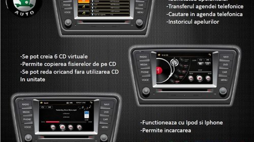 Navigatie Dedicata Skoda Octavia 3 Car Vision Dnb Gps Dvd Carkit Tv