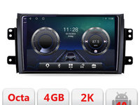 Navigatie dedicata Suzuki SX4 2006-2013 C-124 Android Octa Core Ecran 2K QLED GPS 4G 4+32GB 360 KIT-124+EDT-E409-2K
