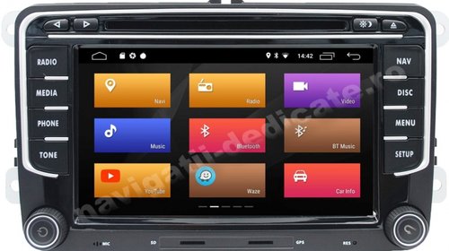 NAVIGATIE DEDICATA VW SUPERB CARKIT USB Android 8.1 ECRAN IPS 2GB RAM NAVD-MT3700