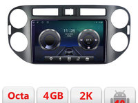 Navigatie dedicata VW Tiguan 2009-2015 Android Octa Core Ecran 2K QLED GPS 4G 4+32GB 360 KIT-489v2+EDT-E409-2K