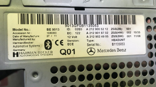 Navigatie Mercedes W212 cod: a2129005212