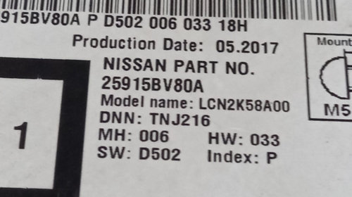 Navigatie Nissan Juke 2017 cod 25915BV80A