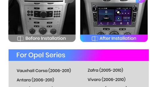 Navigatie Opel Antara Combo Corsa Vectra Tigra Astra Meriva Zafira Vivaro 4GB 64GB 8 Core 4G
