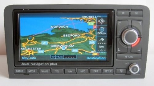 Navigatie Originala RNS-E Audi Navigation Plus A3 S3 RS3 A4 B6 B7 Fab 01/2016 8P0 035 193 G