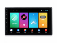 Navigatie universala 2DIN cu Android, 1GB RAM, Radio GPS Dual Zone, Display HD 7" Touchscreen, Internet Wi-Fi, Bluetooth, MirrorLink, USB, Waze