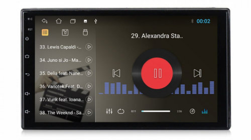 Navigatie universala 2DIN cu Android, 2GB RAM, Radio GPS Dual Zone, Display HD 7" Touchscreen, Internet Wi-Fi, Bluetooth, MirrorLink, USB, Waze