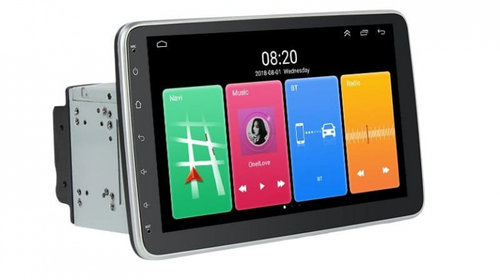 Navigatie universala 2DIN cu Android, 2GB RAM, Radio GPS Dual Zone, Display HD 10" Touchscreen reglabil 360 grade, Internet Wi-Fi, Bluetooth, MirrorLink, USB, Waze