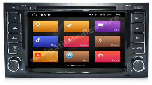 NAVIGATIE VW Touareg MULTIVAN Android 9.0 2GB Ram Carkit Bluetooth USB Waze NAVD-MT9200