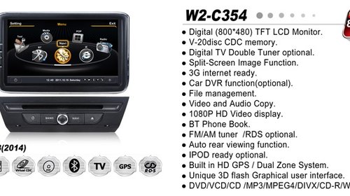 NAVIGATIE WITSON W2-C354 DEDICATA MAZDA 3 2014 PLATFORMA S100 DVD GPS