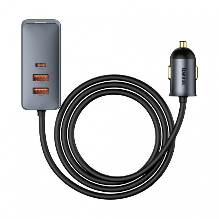 Încărcător Auto Baseus Share Together 2 x USB / 2 x USB Tip C 120W PPS Încărcare Rapidă Livrare Putere Gri CCBT-A0G