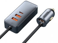 Încărcător Auto Baseus Share Together 3x USB / USB Tip C 120W PPS Quick Charge Power Delivery Gri CCBT-B0G