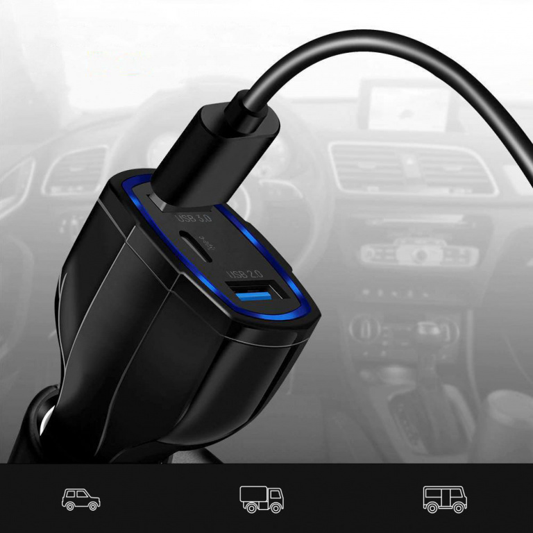 Încărcător Auto Wozinsky USB X2 și U