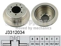 Nipparts set 2discuri frana spate cu r335mm pt toyota land cruiser 80