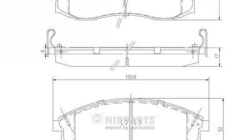 Nipparts set 4 placute frana fata pt nissan m