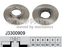 Nipparts set discuri frana fata r236mm pt daewoo matiz