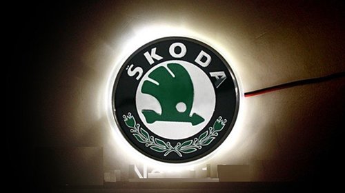 NOU! Emblema LED Skoda 82-88mm tuning auto piese