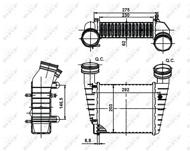 NRF Intercooler, compresor 30138A la mas