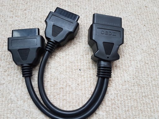 OBDII Y Splitter 1 Male to 2 Female 16Pin Extensio