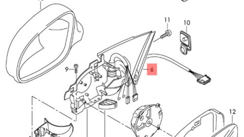 Oglinda electrica dreapta Volkswagen Passat B6 (3C5) combi 2.0 TDI BKP 2007 OEM 3C0857934