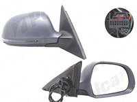 Oglinda exterioara Audi A4/S4 (B8), 11.2007-2009 Sedan, A4/S4 (B8), 2008-10.2011 Combi , Dreapta, reglare electrica, grunduit, incalzita, geam asferic, pliere electrica, memorie, 14 pini, cu semnalizare