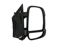 Oglinda exterioara Citroen Jumper 09.2006-2021, Fiat Ducato (250) 09.2006-2021, Peugeot Boxer, 09.2006-2021, partea Dreapta, Crom, reglare manuala, Fara incalzire, carcasa neagra, Convex, BestAutoVest, Model Scurt brat de 9cm, mufa cu 8 gauri/2 pini,