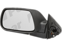 Oglinda exterioara Jeep Grand Cherokee (Wh), 01.2005-07.2010, partea Stanga, culoare sticla crom, sticla asferica, cu carcasa neagra, cu incalzire, ajustare electrica, 55156625AI