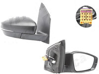 Oglinda exterioara Volkswagen Polo (6r), 08.2009-, Dreapta, reglare electrica, carcasa texturata, incalzita, geam convex, cromat, 6 pini, cu semnalizare