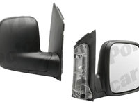 Oglinda exterioara VW Caddy 3/Life (2K) 03.2004-06.2015, Caddy (2K) 06.2015- (Model Furgon/BUS), Partea Dreapta Crom Convex Manuala Fara Incalzire, carcasa neagra, View Max