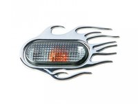 Ornament 3D Flaming crom 118X75mm, pentru seria VAG (Vw Audi Seat Skoda)