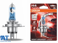 OSRAM Night Breaker Laser H4 64193NL-01BF 12V 60/55W 1 Bec Blister Auto Halogen +150%
