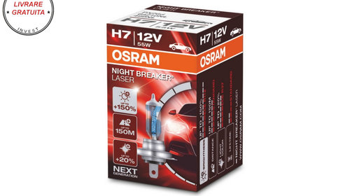 OSRAM NIGHT BREAKER LASER H7 Bec Auto Halogen +150% 64210NBL H7 12V 55W (1 Bec)