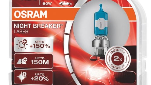 Osram night breker laser set 2 becuri hb3 12v