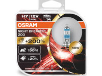 Osram set 2 becuri h7 12v 55w night breaker 200