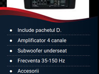 Pachet 2 Difuzoare Audio System MX 165 EVO pentru usile din fata + Amplificator de 4 canale + Subwoofer underseat si accesorii instalare
