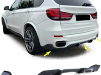 Pachet Aero BMW X5 F15 M-Pack Prelungire bara fata + spate negru lucios plastic ABS