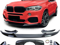 Pachet Aero pentru BMW X5 F15 M-Pack Prelungire bara fata + spate negru lucios plastic ABS