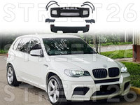 Pachet Exterior Compatibil Cu BMW X5 E70 (2007-2014) Cu Prelungiri Aripi X5M M Design