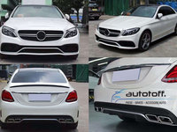 Pachet exterior compatibil Mercedes W205 C-Class (2014+) AMG C63 Design